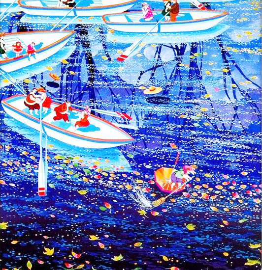 ヒロ・ヤマガタの絵画作品　タイトルは、ローイング